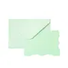 Sobres adhesivos de estilo europeo transfronterizos de colores con bordes ondulados, tarjetas de felicitación de color sólido simples, juego de sobres estilo occidental