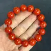 Alternativa asequible a la Ágata Roja del Sur, pulsera de cuentas estilo vintage de corte recto, pulsera rojo caqui, pulsera de cuentas redondas de jade similar al cuarzo al por mayor