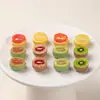 Mini Metade Cortada Frutas Pequenas Melão Pomelo Kiwi Comida Miniatura Brinquedo Chaveiro Pingente Acessórios para Joias DIY