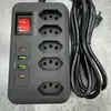 Exportação Transfronteiriça da América do Sul para o Brasil: Tomada Padrão Brasileiro com Porta de Carregamento USB+Tipo-C, Régua de Energia Doméstica Padrão Brasileiro