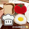 Divertidos y originales pegatinas para flequillo con temática de comida, suave y linda gorra de chef de dibujos animados, pegatinas mágicas infantiles con forma de pan, herramienta para arreglar el cabello para niñas