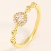 Anillo Estilo Ins Gota de Sol Juego de Tres Piezas de Joyería para Manos para Mujer Diseño de Nicho Anillos Apilables de Circonita de Alta Gama para Mujeres