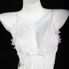 Lemon Story Ropa Interior Sexy Atuendo Sexy de una Pieza para Mujeres Pura Tentación de Encaje Pijamas Conjunto Abierto en la Entrepierna Sin Quitar 9148