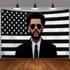 Tapeçaria de estrela europeia e americana temu tapeçaria de estrela musical bandeira tecido de fundo de sala decoração de casa transfronteiriça