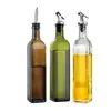 Botella de Aceite de Oliva Transfronteriza Olla de Vidrio para Aceite Sin Aceite Colgante Cocina Botella de Salsa de Soya Olla para Vinagre Grado Alimenticio Botella de Vidrio Cuadrada para Aceite Olla para Aceite