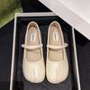 Sapatos Mary Jane Versáteis com Dedos Divididos para Mulheres, Novo Estilo Primavera e Outono 2026, Sapatos Baixos de Tira Única para Combinar com Saias, Sapatos da Vovó Tendência