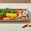 Bandeja Rectangular de Acero Inoxidable para Arroz al Vapor Bandeja para Barbacoa Placa de Cena Engrosada Bandeja para Platos Comercial para el Hogar