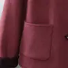 Chaqueta de poliéster estilo chino resistente a las arrugas para mujeres de mediana edad y mayores, colección de otoño moderna y sencilla, nuevo top de mezcla de lana de manga corta con cuello de solapa