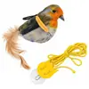 Juguete para gatos, caña con plumas para gatos con forma de pájaro, autoentretenido, alivia el aburrimiento, hace sonidos, accesorios para gatos, se puede colgar, hace sonidos de pájaro