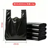 Bolsas de Basura Portátiles Tipo Chaleco, Grosor Grande para Uso Doméstico, Uso Comercial, Negras, para Hoteles, Administración de Propiedades, Bolsas de Plástico para Cocina