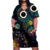 Vestido de tirantes de verano de longitud media 2021 Nuevo Sencillo Europeo y Americano para Mujer Talla Grande Vestido Multicolor de Gato Colorido