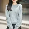 Suéter de Punto Trenzado Cuello Redondo Otoño Invierno Nuevo para Mujer Espeso Cálido Holgado Base Francesa para Commute Top de Punto