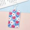 Funda para tarjeta tipo deslizante fresca y sencilla, tarjeta de comida de flor roja pequeña de campus, funda protectora para tarjeta de campus, funda para tarjeta de trabajo, etiqueta de control de acceso