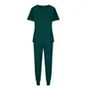 Conjunto de Uniforme de Enfermeira em Estoque Transfronteiriço Uniforme de Hospital de Animais Top de Gola V e Calças Conjunto de Enfermeira Feminino