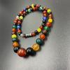 Collar de ágata de múltiples tesoros rojo y verde para mujer, estilo retro chino, rojo, moda, cuentas redondas, collar para mujer, cadena de torre de calcedonia roja