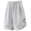 Shorts de Linho Masculino 2026 Verão Novo Estilo Solto Comprimento Médio Respirável Versátil Casual Fino Shorts de Liocel