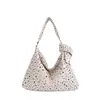 Bolsa de lona estilo coreano con estrellas para mujer, nuevo modelo 2026, gran capacidad, para hombro y cruzada, versátil para ir al trabajo y a clases, casual y relajada