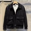 Abrigo de Otoño para Hombre Estilo Coreano Moderno Guapo Chaqueta de Trabajo Juvenil Versátil Chaqueta de Pana