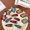 Pasador de Estrella Flockado para Niñas, Pinza de Pelo de Oso de Dibujos Animados para Niñas, Pinza de Estilo Coreano para Flequillo Lateral, Pinza para la Parte Trasera de la Cabeza para Niñas