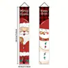 Cruzamento de Fronteiras Novo Doce Boneco de Neve Cavaleiro Grade Xadrez Preto e Vermelho Couplet de Natal Decoração de Cena de Pátio Varanda Cortina de Porta