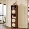 Gabinete Retro Simple Estante de Almacenamiento de Piso Sala de Estar Hogar Estantería a Prueba de Polvo Gabinete de Almacenamiento Multicapa Gabinete de Pared