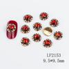 Acessórios para Unhas Estilo Japonês de Comércio Exterior, Ornamentos de Diamante Retrô, Sapatilhas Estilo Ano Novo com Fundo Plano, Coração de Pêssego Envolto com Diamantes, Acessórios de Liga Metálica Atacado