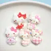 Brillante Rosa Gato Resina Accesorios de Joyería DIY Hecho a Mano Creativo Pegamento Crema Funda para Teléfono Móvil Diadema Accesorios para el Cabello Pegatinas