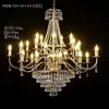 Novo Estilo Salão de Cerimônia de Casamento Estilo Europeu Ferro Forjado Banhado Cristal Lustre Decoração de Teto Adereços de Casamento Lâmpada Pendente de Cristal