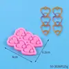 Molde de silicona para pendientes redondos grandes y pequeños diy, molde de silicona para colgante de mariposa hecho a mano, corazón, resina epoxi de silicona