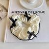 Dulce Liga para el Cabello Scrunchie para Mujeres, Satén de Alta Gama Estilo Coreano Versátil Cuerda para el Cabello, Suave Encaje Lunares Accesorio para el Cabello, Pañuelo Cuadrado para la Cabeza