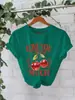 Camiseta casual europeia e americana algodão LOVE YOU Cherry MUCH cross-border verão gola redonda manga curta em estoque top feminino