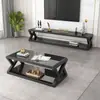 Conjunto de rack de TV e mesa de centro, mesa de chá moderna simples para sala de estar, vidro temperado, adequado para quarto e apartamentos pequenos