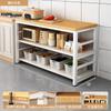 Estante de Almacenamiento Multifuncional de Cocina Gabinete de Pie Mesa de Corte Banco de Trabajo Multicapa Gabinete de Almacenamiento para Microondas Gabinete Lateral Estrecho