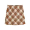 Falda Midi de Lana Talla Grande Ligeramente Gordita MM Otoño Invierno Falda Corta Retro para Mujer Cintura Alta Falda Bodycon de Línea A Tipo Pera