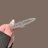 Pinza para el Cabello de Estilo Coreano Estilo Chica Rica Súper Brillante con Pedrería para Mujer Pinza Lateral de Alto Nivel Pinza Larga Ovalada Recta para Flequillo de la Frente Pasador