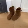 Novas Botas Curtas de Tornozelo Maillard Redondas Retro Outono/Inverno 2026 para Mulheres, Botas Planas Versáteis Foscas
