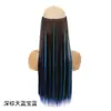 Cortina de pelo liso teñida de hilo de pescar de nuevo estilo, postizo de fibra sintética de color de una pieza con clip, postizo para mujer estilo europeo y americano