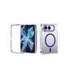 Adequado para celular flip Apple Duo, capa dobrável transparente magnética para iPhone Duo, design simples e ultrafino, adequado para homens