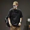 Camiseta de manga corta resistente estilo americano para hombre, verano 2026, fina, cuello redondo, tecnología de tacto frío, algodón, corte holgado, camiseta estampada