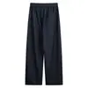 Pantalones de Pierna Ancha Estilo Old Money para Hombre, Nueva Marca de Verano de Moda Sueltos Rectos Largos, Estilo Americano Retro de Seda de Hielo Casual