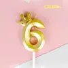 Velas Creativas de Dibujos Animados Doradas con Números de Cumpleaños 0-9 Decoración de Pastel de Cumpleaños para Bebé Suministros para Fiesta de Cumpleaños Otros