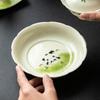 Maceta de panda tallada a mano de fábrica con soporte de cerámica estilo chino con burbujas secas, bandeja para té y frutas, doble propósito, individual