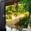 Decoración de Metal Retro de Nuevo Producto Transfronterizo Amazon Cadena de Lluvia Triple Nido Colgante Creativo Corazón para Patio con Campana
