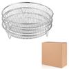 Rack de Secagem e Cozimento a Vapor de Aço Inoxidável 304, Três Níveis, Empilhável para Assar e Cozinhar a Vapor, Rack de Secagem, Rack de Desidratação, Cesta para Fritar Alimentos, Cesta para Air Fryer