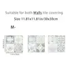 Adesivos de Azulejo Floral Vintage Autoadesivos 2D, Resistentes à Água e Óleo, Adesivos à Prova de Gordura para Cozinha, Adesivos de Parede para Reforma de Parede e Móveis de Banheiro