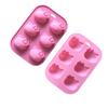 Molde de silicona para 6 cabezas de gato, venta al por mayor, para pudín, mousse, pastel, bricolaje, horneado, grado alimenticio