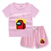 2023 Verão Infantil Gola Redonda Camiseta Calças Quentes Coreano Casual Bottoming Camisa Suor-absorvente Candy Conjunto de Camiseta Infantil
