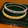Pulseira de fecho interligado em formato de gota d'água com zircônia, banhada a ouro 18K, joia feminina de luxo leve, alta costura, requintada