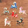 Múltiples Dijes de Aleación para Manualidades Chapado en Oro KC Animales Esmaltados Caballo Hormiga Oruga Insecto Caracol Colgantes Accesorios