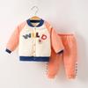 Conjunto de Ropa Cálida para Bebé de Tres Capas Acolchado de Algodón Chaqueta Acolchada de Algodón para Niños Pantalones Acolchados de Algodón Ropa Acolchada de Algodón para Bebé Otoño e Invierno Ropa Engrosada para Niños y Niñas